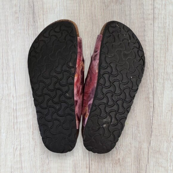 Papillio by Birkenstock Florida Sandals Pink Multicolor Floral 3 Strap Buckle - Picture 3 of 5